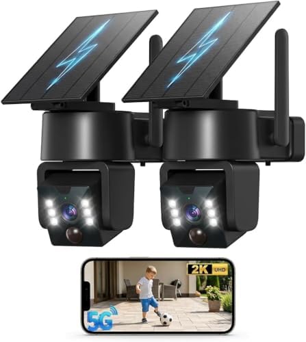 5g & 2.4g wi-fi outdoor camera wireless,solar security shown in use