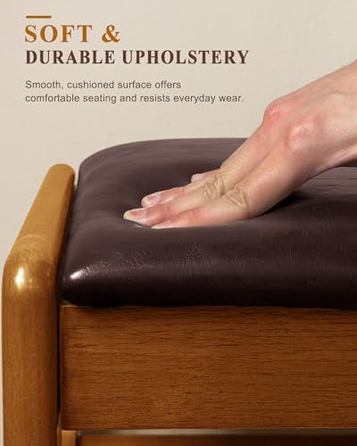 Shoe Rack Bench with Hidden Storage, 2‑Tier Solid Rubberwood Entryway Bench