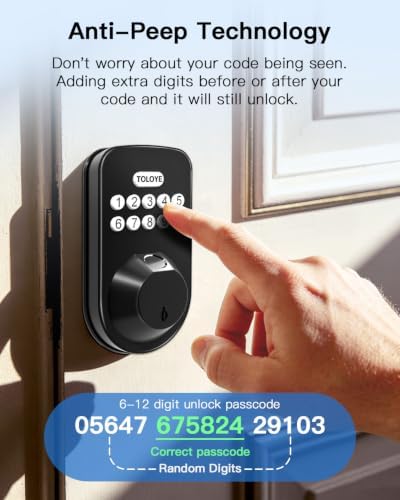 TOLOYE WiFi Keyless Entry Smart Lock Fingerprint Deadbolt for Front Door