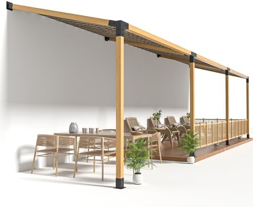 15°Slanted Roof Wall Mount 4x4 6pcs Pergola Bracket Kit