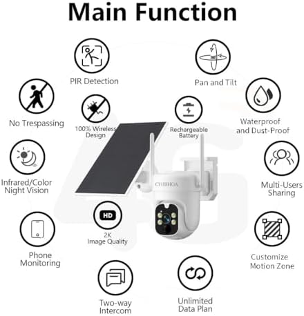 4g lte solar camera, no wifi needed, 2k showing dimensions