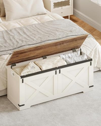 Hzuaneri 47" Farmhouse Storage Chest and Bench | 59 Gal | 330lb Seat