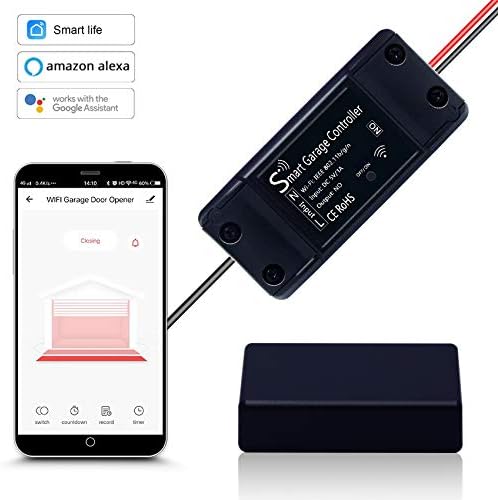 agshome wireless smart wi-fi garage door opener tuya showing dimensions