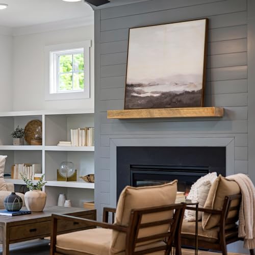 Heavy Duty Floating Shelf Bracket 53 inch, Hidden Shelf Bracket for Mantel and Shelving, Max Load 200 lbs if Mounted on Studs, Invisible Bracket for Floating Shelves (with Ease Build Kit)