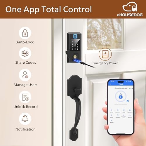 Smart Door Lock, Fingerprint Keyless Entry Deadbolt Lock with Keypad