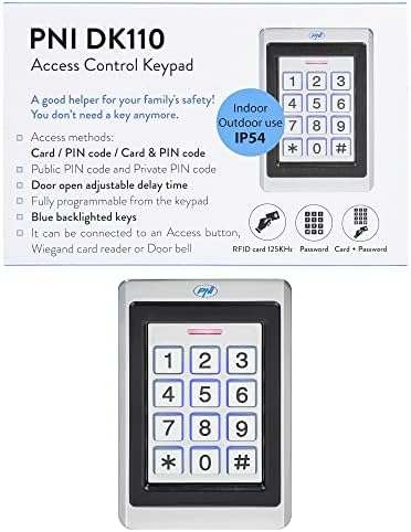 PNI DK110 Free Standing Outdoor and Indoor Access Control Keyboard IP54, Silver