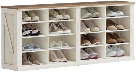 Hzuaneri Shoe Storage Bench, Wooden Entryway Shoe Benches with Cubby