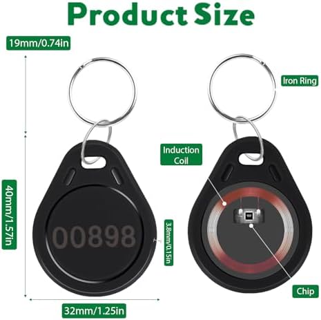 MktStleat100pcs Black 26 bit Keyfobs Proximity Fob Works with Prox Key ISOProx 1346 1386 1326 H10301 Format Readers.Compatible with Most Card Access Control Systems on The Market (100)