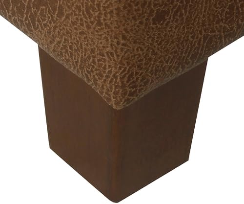 HomePop 40" Button Tufted Storage Bench - Distressed Brown Faux Leather