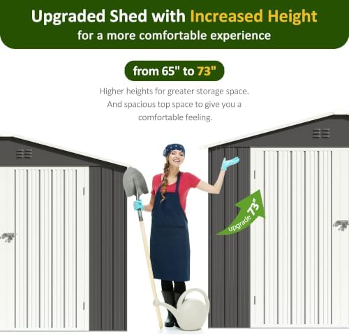 DAUSOLA 7.8x5.7FT Outdoor Storage Shed Metal Garden Tool Sheds for Backyard