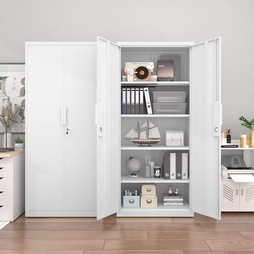 71" Garage Storage Cabinet, White