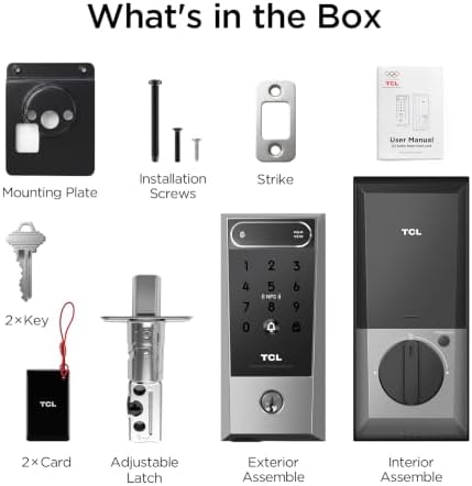 TCL Smart Lock, Palm Vein Keyless Entry Deadbolt with Matter Over Thread