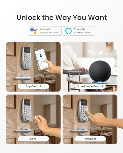 DESLOC Fingerprint WiFi Smart Lock, K120 Keypad Deadbolt Up to 16 Months