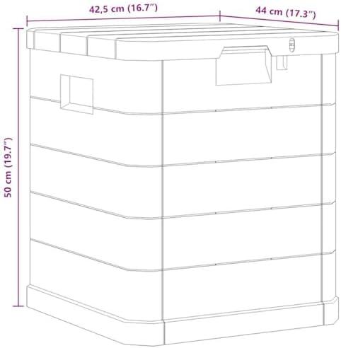 vidaXL Patio Storage Box 23.8 gal Anthracite