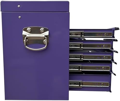 Workington Portable Metal Tool Chest with 9 Drawers, 24" 9-Drawer Tool Chest Cabinet with Ball Bearing Drawer Slides, Steel Tool Storage Box Organizer 4006 Purple