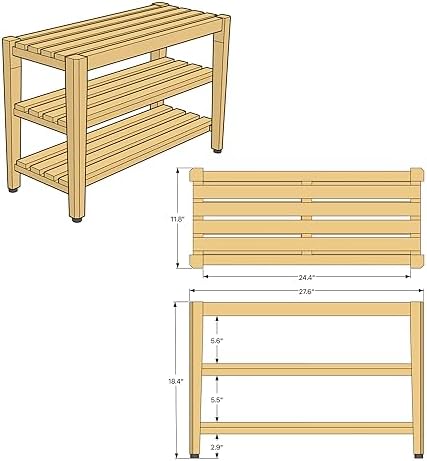 Asta Select Solid Teak 27" Shoe Rack Bench
