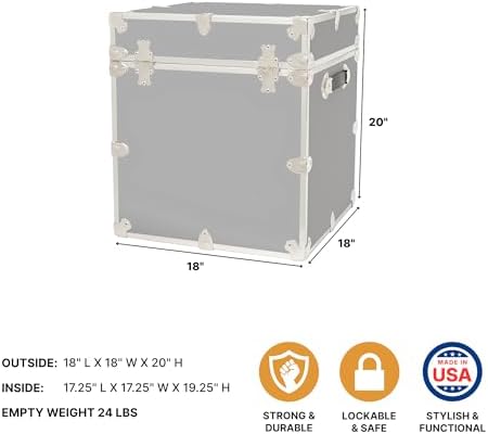 Rhino Classic Cube Trunk, College Dorm Footlocker & Home Storage End Table