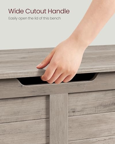 VASAGLE Storage Chest, 39.4 Inches Width Bench with 2 Safety Hinges