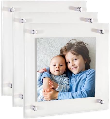 ArtToFrames 20x20 Inch Double Panel Floating Acrylic Picture Frame comes (3 Pack)
