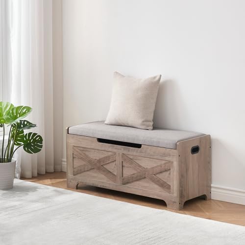 GAOMON 39.4" Storage Chest, Storage Bench with Safety Hinge