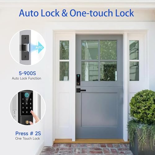 BEBASIA APP Control Fingerprint Lock with Handle, Heavy Duty