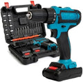 Evermore 21V Cordless Drill Set - 24-Piece All-In-One Power Tool Kit with 2 Batteries, Charger, and Carrying Case - High-Torque Electric Drill for Home Improvement & Renovation