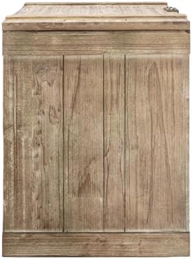 Household Essentials Antiqued Decorative Trunk, Large, Chinese Fir Panel and MDF, Smooth Backing and Metal Hinge Accent, Flat Top and Stay-Open Lid