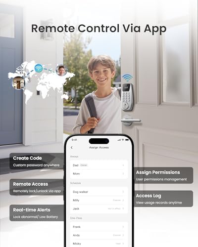 DESLOC Fingerprint WiFi Smart Lock, K120 Keypad Deadbolt Up to 16 Months