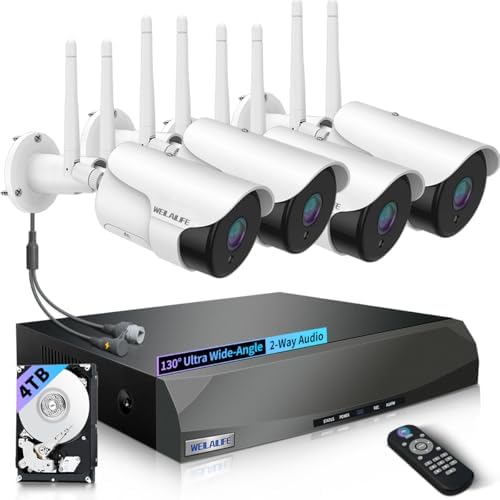 weilailife 【2-way audio】 outdoor wireless security camera system shown in use