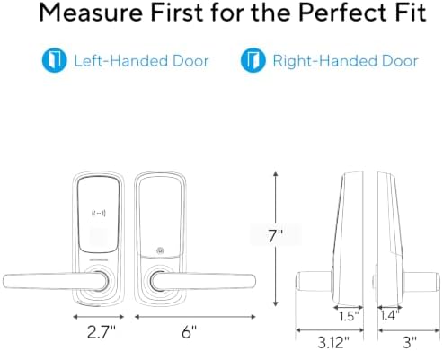 ULTRALOQ Latch 5 Built-in WiFi Smart Lock with NFC, 5-in-1 Keyless Entry Door Lock with Touch Digital Keypad, Smart Handle Lock, App Control, Black