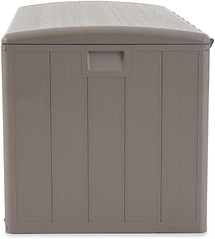 Plastic Development Group Outdoor Deck Box, Soft Close, Driftwood, 130 Gal