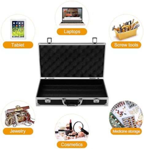 DOITOOL Aluminum Alloy Toolbox Large Capacity Portable Tool Case with Handle and Safety Clasp for Medicine Storage and Organization Suitable for Home Garage School Hospital