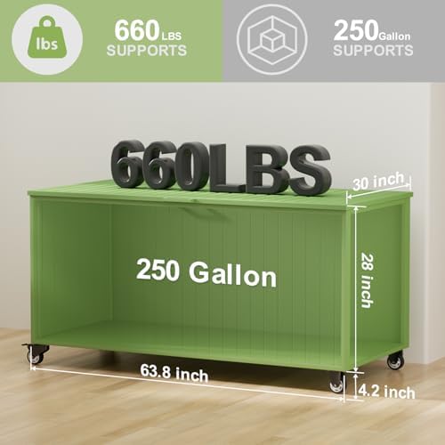 Outdoor Storage Box with Wheels 250 Gallon, Metal Deck Boxes