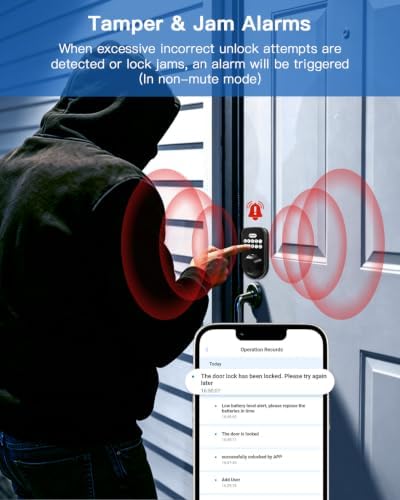 TOLOYE WiFi Keyless Entry Smart Lock Fingerprint Deadbolt for Front Door