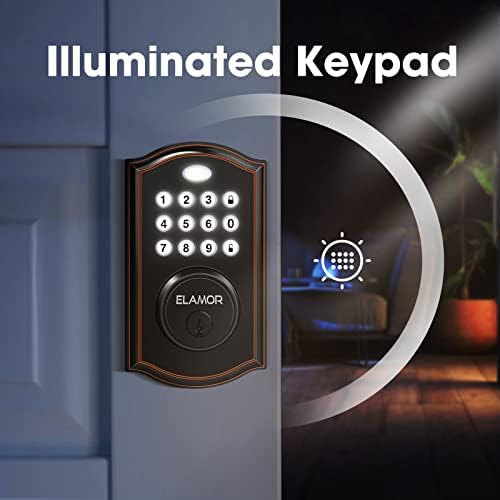 M19 Keyless Entry Door Lock with Keypads, Smart Deadbolt Lock ORB