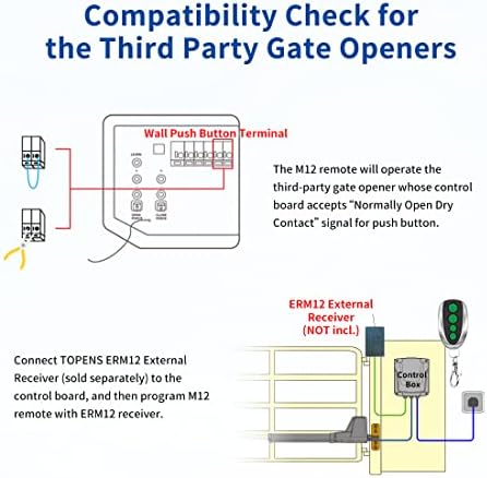 topens m12 remote control transmitter showing dimensions