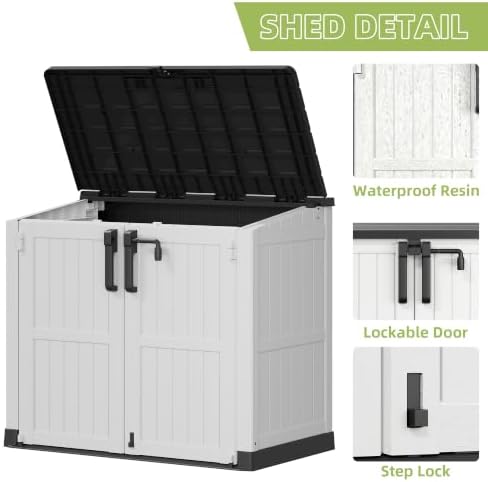Bifanuo 36 Cu Ft Resin Outdoor Storage Shed, Horizontal Storage Cabinet