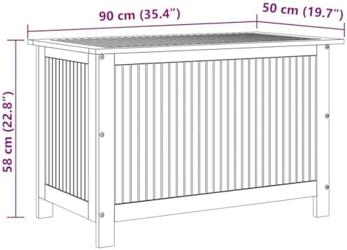 vidaXL Garden Storage Box 35.4"x19.7"x22.8" Solid Wood Acacia