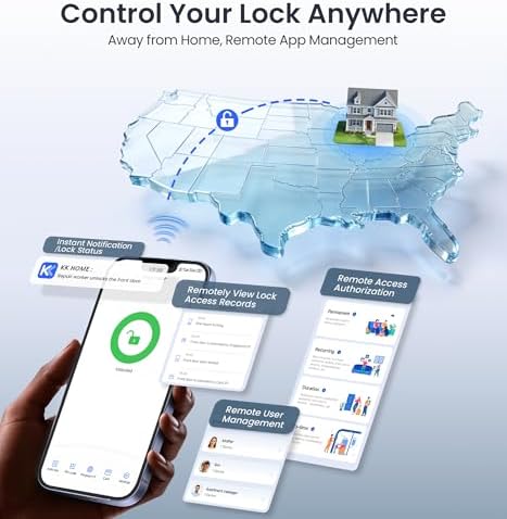 Veise VE027 WiFi Smart Lock Fingerprint Keyless Entry Deadbolt Satin Nickel