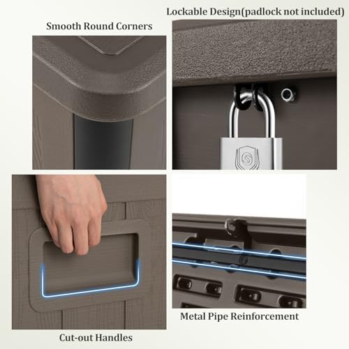 Tangkula 100 Gallon Waterproof Outdoor Storage Box