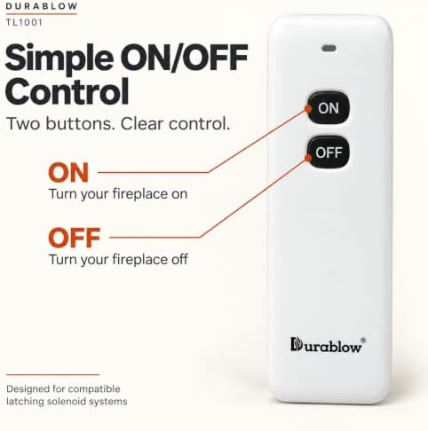 durablow tl1001 gas fire fireplace on/off remote control, view 9
