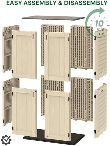 Outdoor Storage Shed Waterproof, 61 Cu.Ft Tall Vertical Resin Sheds