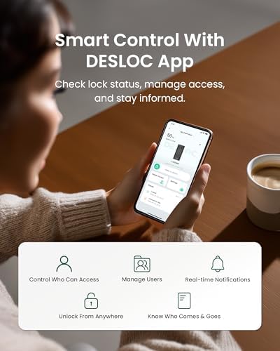 DESLOC Palm Vein Smart Lock, K140Plus Rechargeable WiFi Keypad Deadbolt