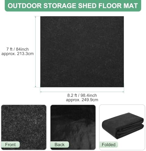 M METERXITY Outdoor Storage Shed Mat, 7x8.2 ft Shed Flooring Mat, Grey
