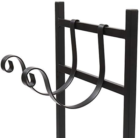 Outvita 3FT Firewood Log Rack, Iron Lumber Storage Holder, Wood Pile Stacker Organizer for Indoor Outdoor Fireplace Fire Stove Pit with Kindling Holder Black