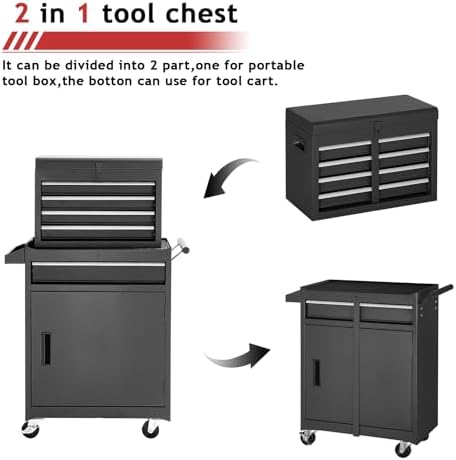 AirWire 5-Drawer Rolling Tool Chest Black
