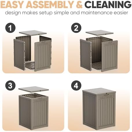 EasyUp 56 Gal Waterproof Outdoor Storage Box UV Resistant Deck Box