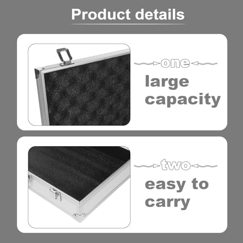 DOITOOL Aluminum Alloy Tool Box Large Capacity Medicine Storage Box with Lock Portable Tool Case Organizer for Home Garage Hospital School 14.17X8.26X2.95 in