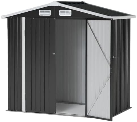 6x4FT Outdoor Storage Shed Black