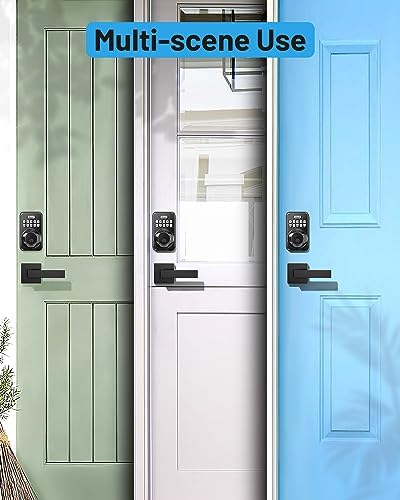 Zowill Keyless Entry Keypad Deadbolt Lock with Handles, Matte Black